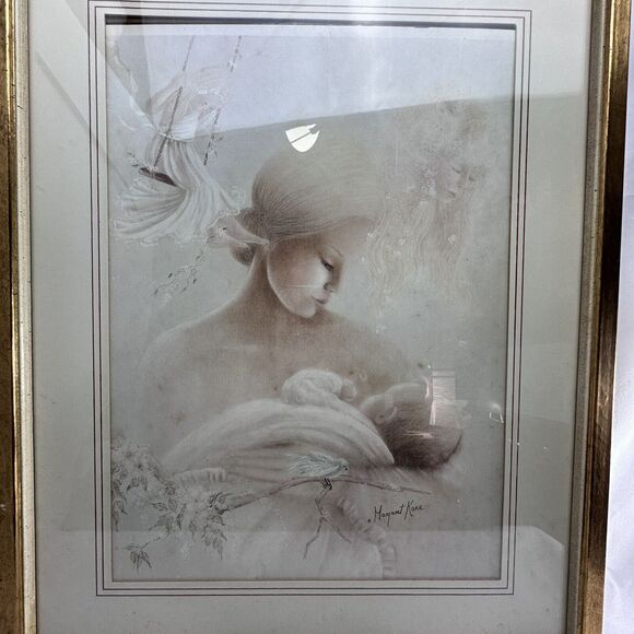 Margaret Kane "Love" Signed Matted & Framed Lithograph/Print Needs fix in frame - Picture 3 of 10